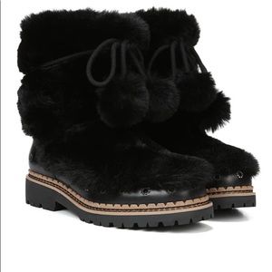 Sam Edelman Blanche Black Fur Boots Sz 7
